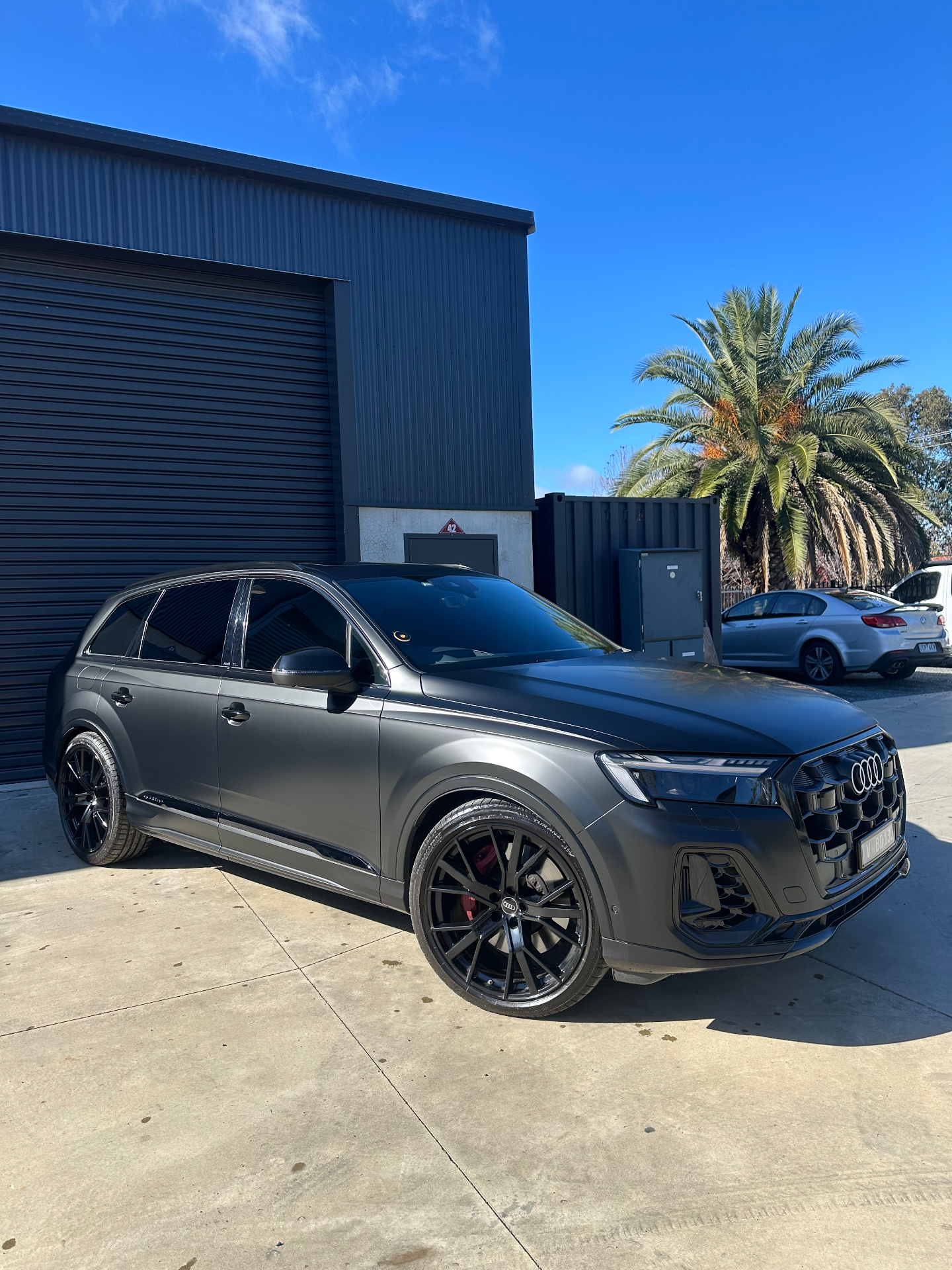 Matte grey Audi SUV after premium detail