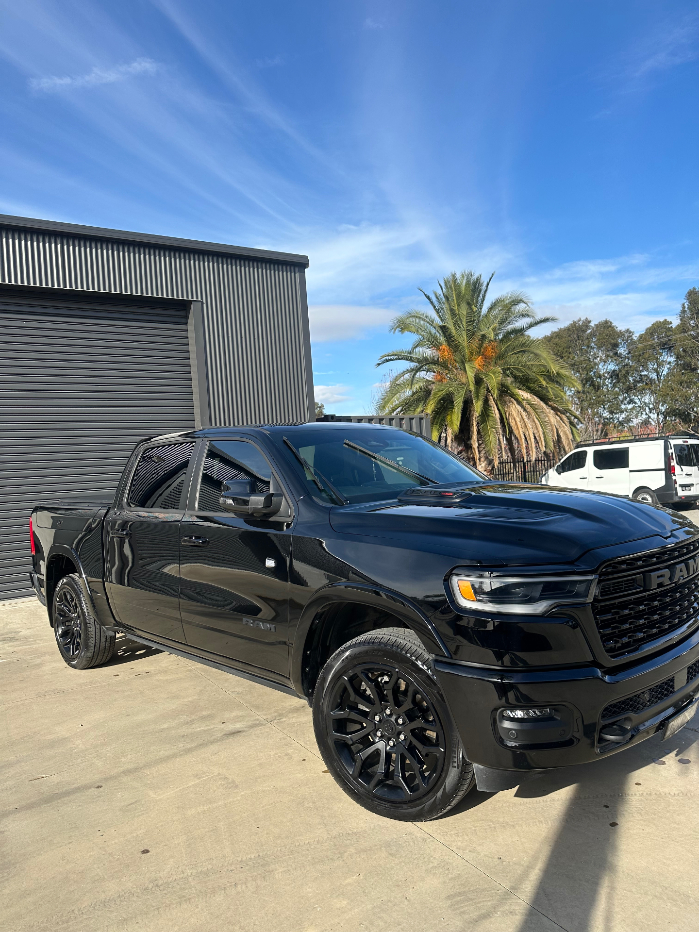 Black RAM truck after exterior detail